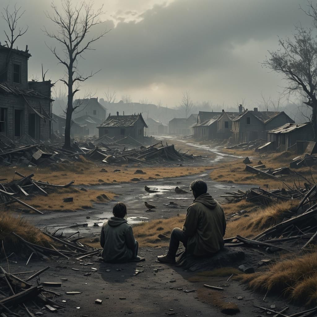 Eerie Abandoned World: Digital Art in Gritty Detail