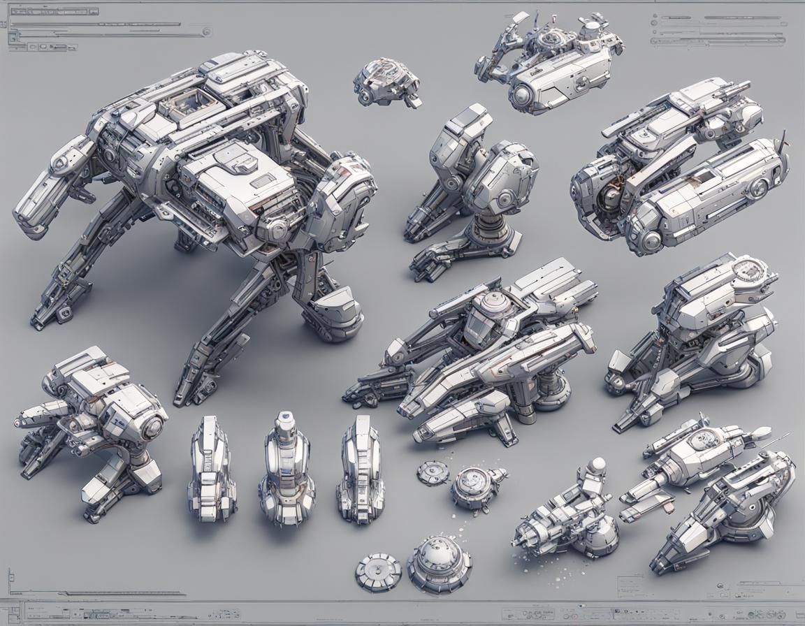 Cyberpunk Mech Concept Art in 8K