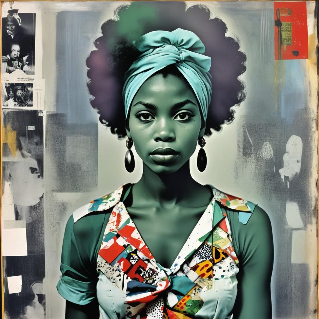 Afrofuturist Woman in Street Pop Art Style