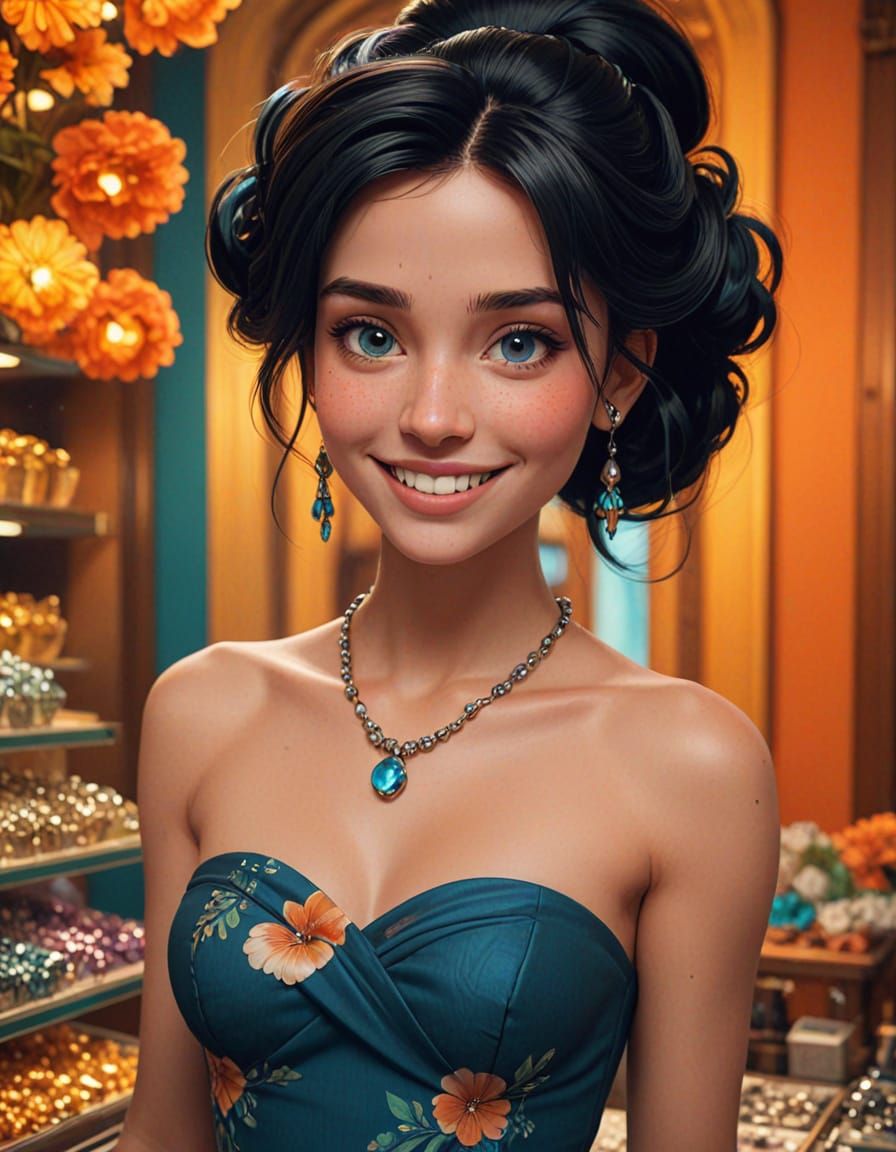 Ethereal Maiden in Jewelers' Dream