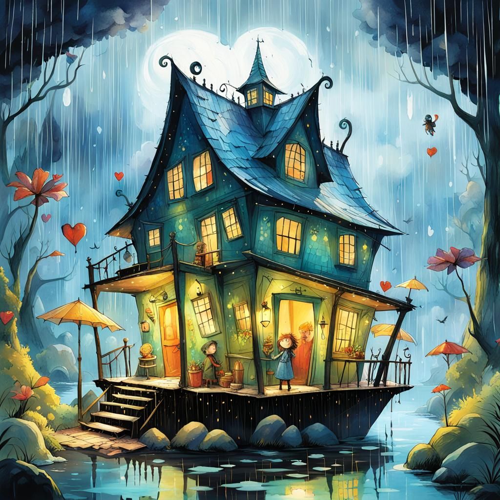 Whimsical Paradise House Inspired by Fantasy Art