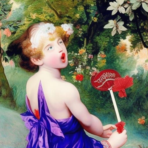 Vampire Warrior Enjoys Lollipop: Classic Portrait