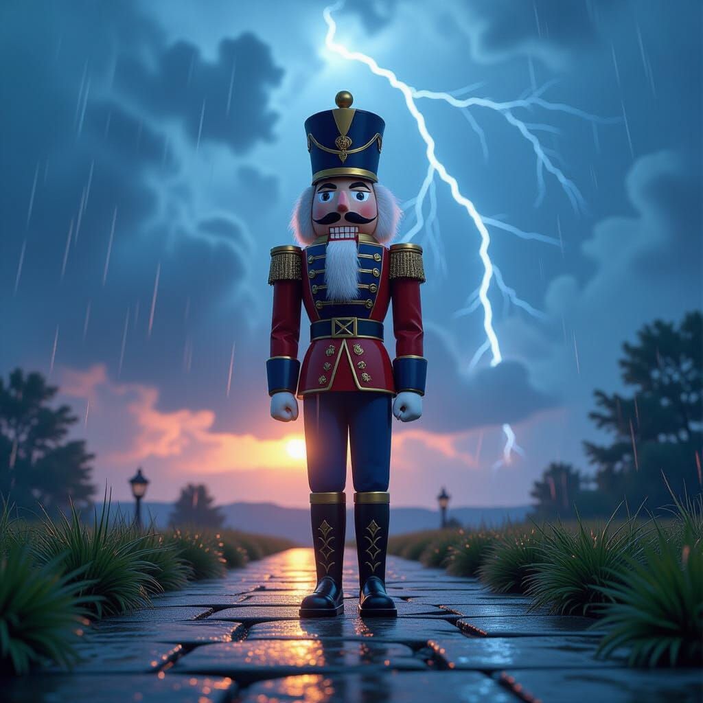 Epic Nutcracker in Stormy Fantasy Art