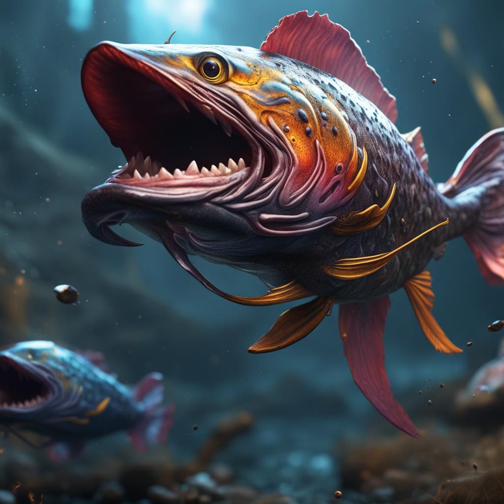 Zander Attack Lure in Detailed Matte Painting