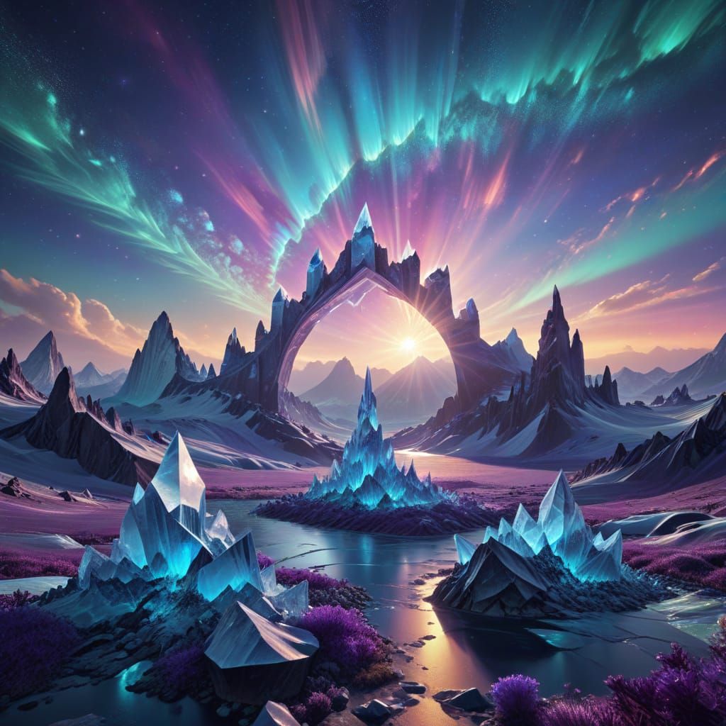 Diamond Spires on Glacier Plateau: A Fantasy Landscape