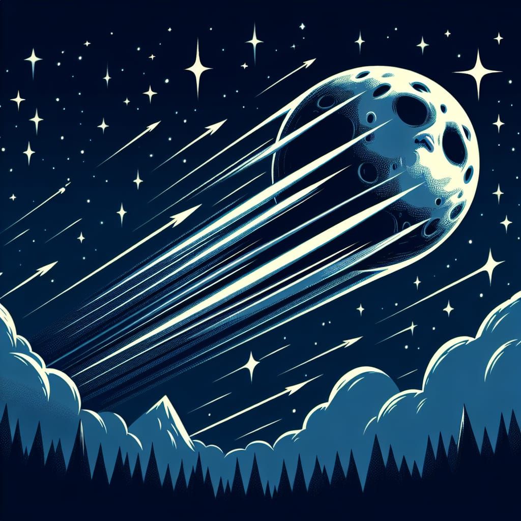 Sinister Moon Races Across Starry Night Sky