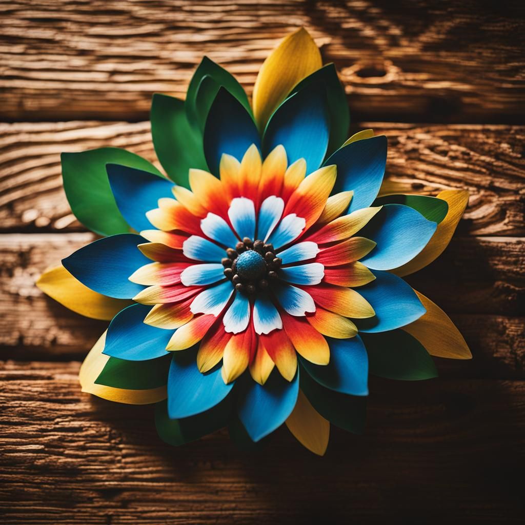 Pennsylvania Dutch Stencil Flower Close-Up