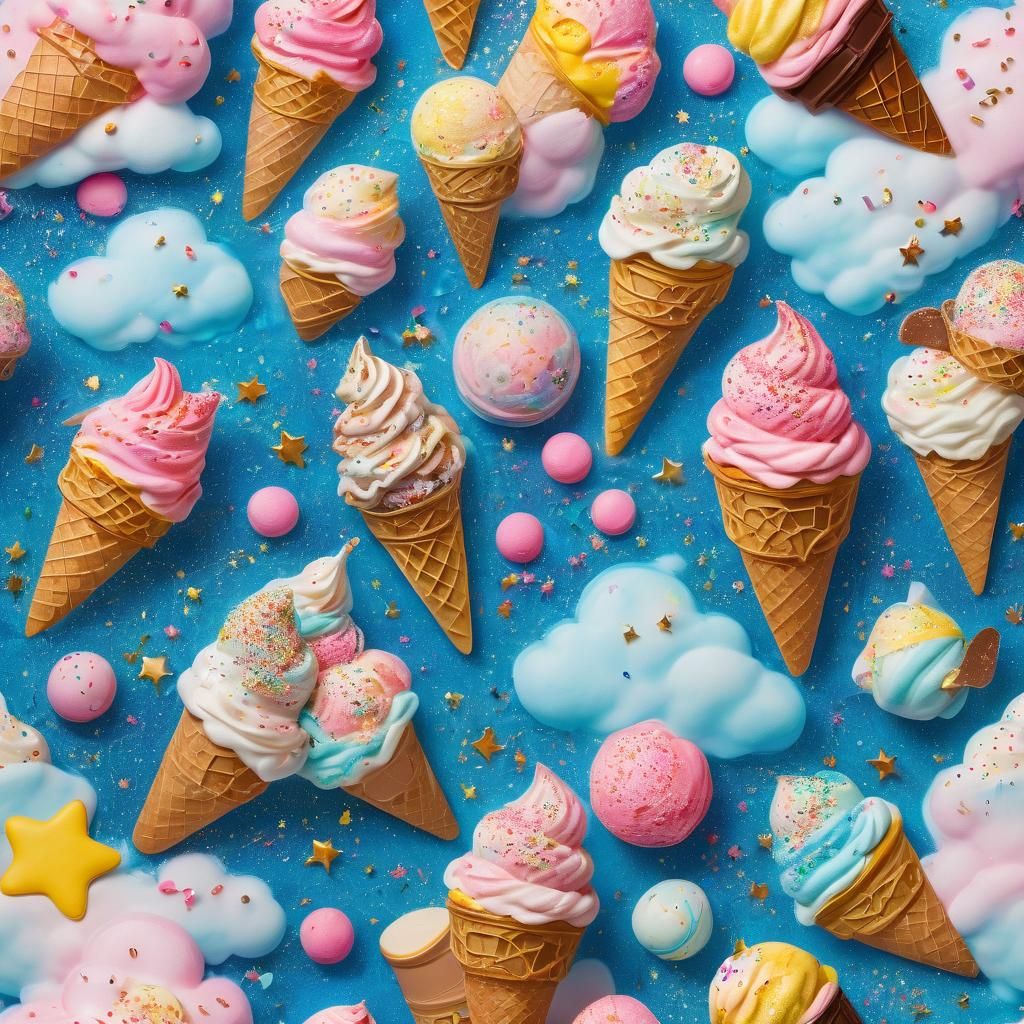 Pastel Ice Cream Dreamscape in Anime Style
