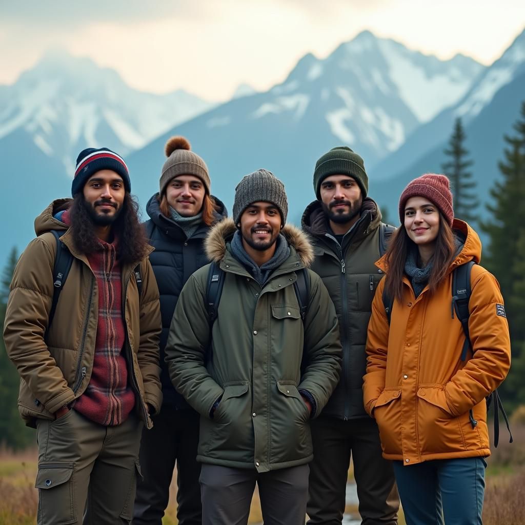 Indian Solo Travelers on Snow Mountains: Cinematic Photo