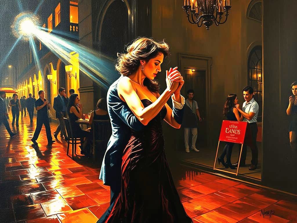 Passionate Tango Dancers in Buenos Aires Oil Painting