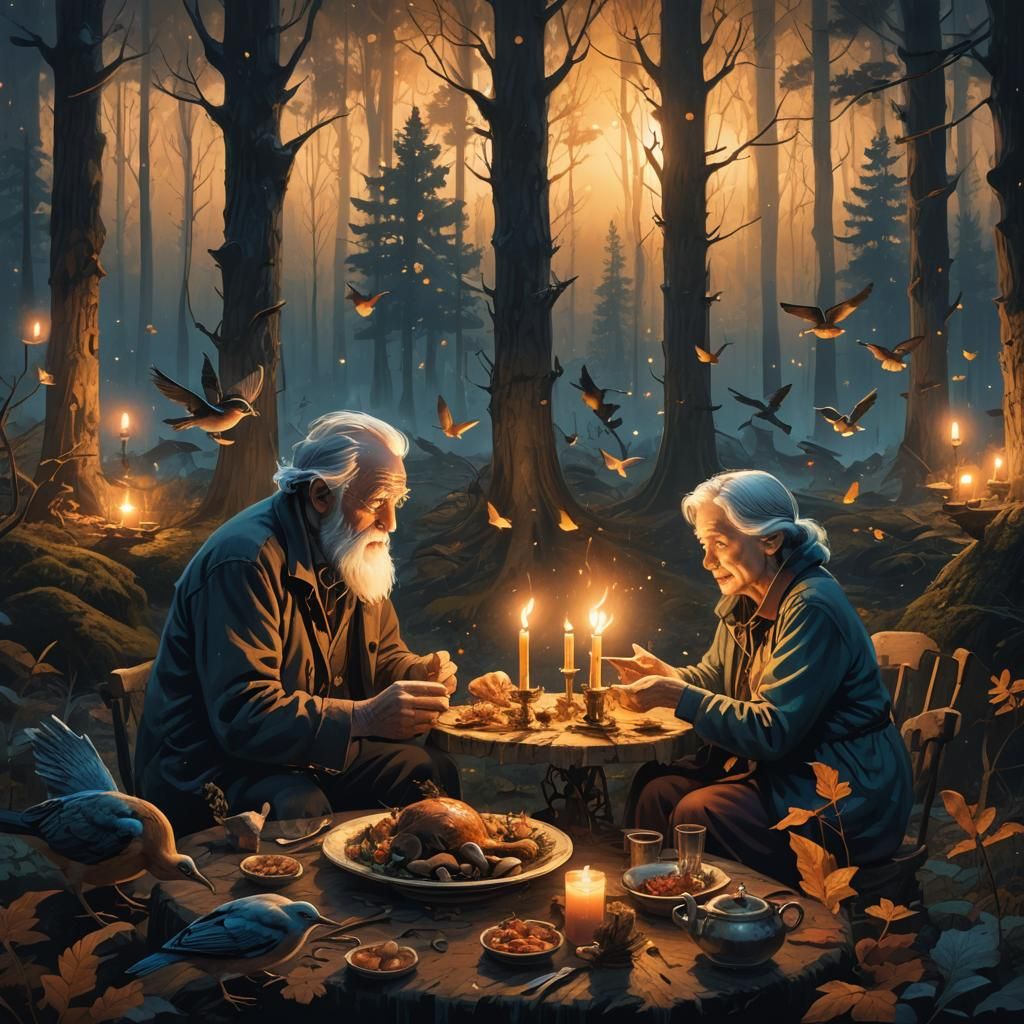 Enchanted Forest Dinner: Fantasy Concept Art