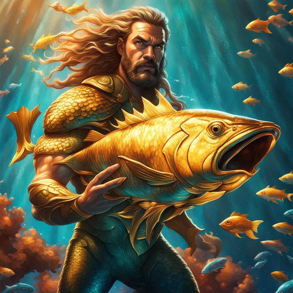Hyperrealistic Atlantis with Electric Fish in Splash Art