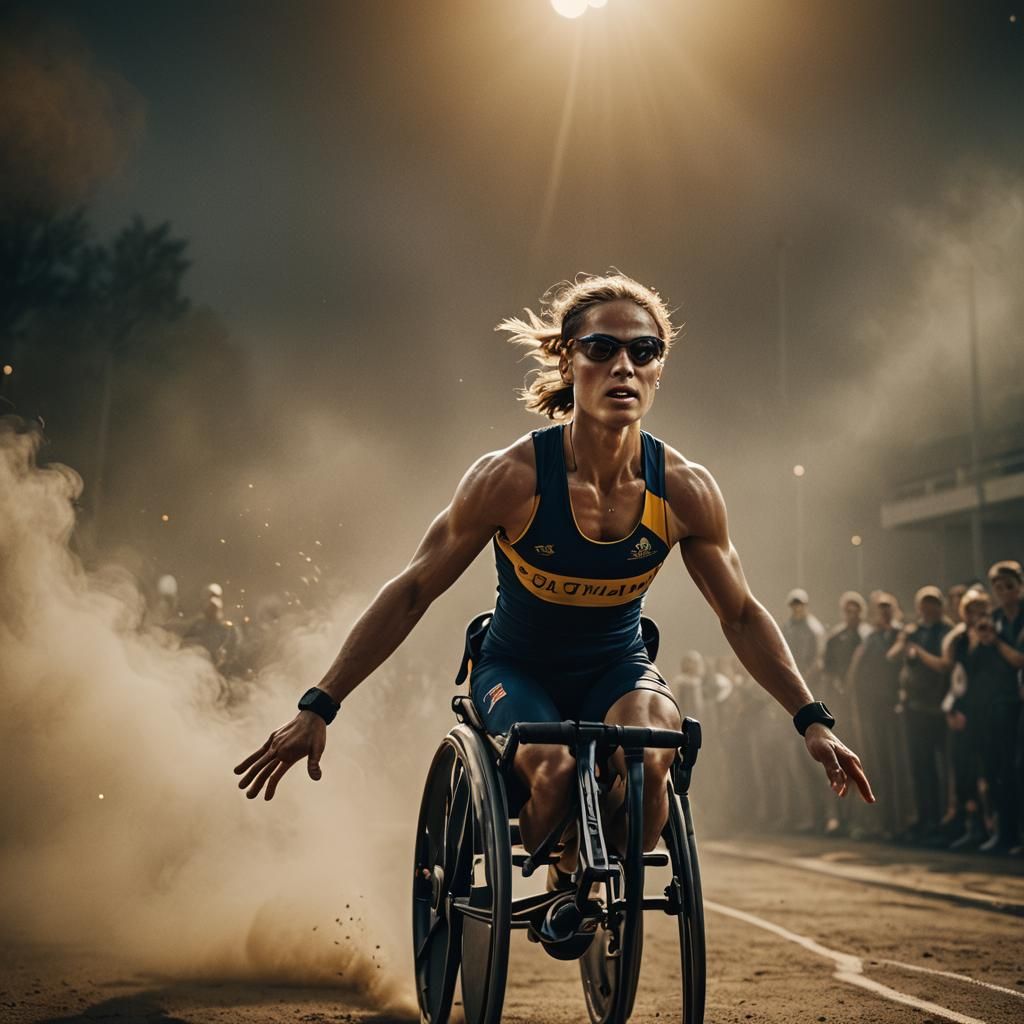 Paralympic Athlete in Golden Hour Cinematic Shot