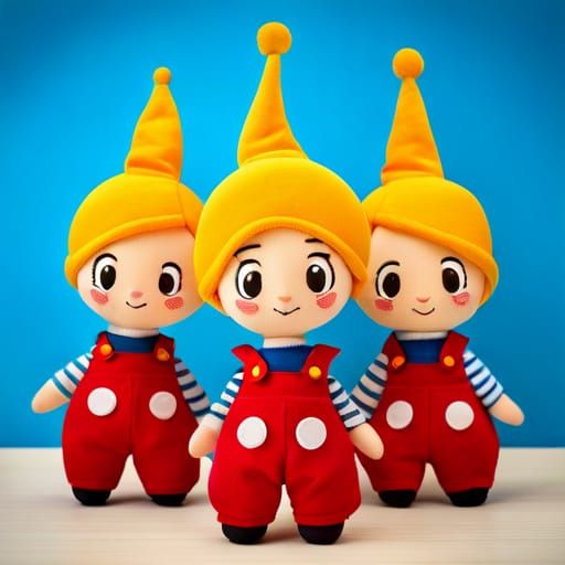 Adorable Chibi Clown Doll with Expressive Eyes