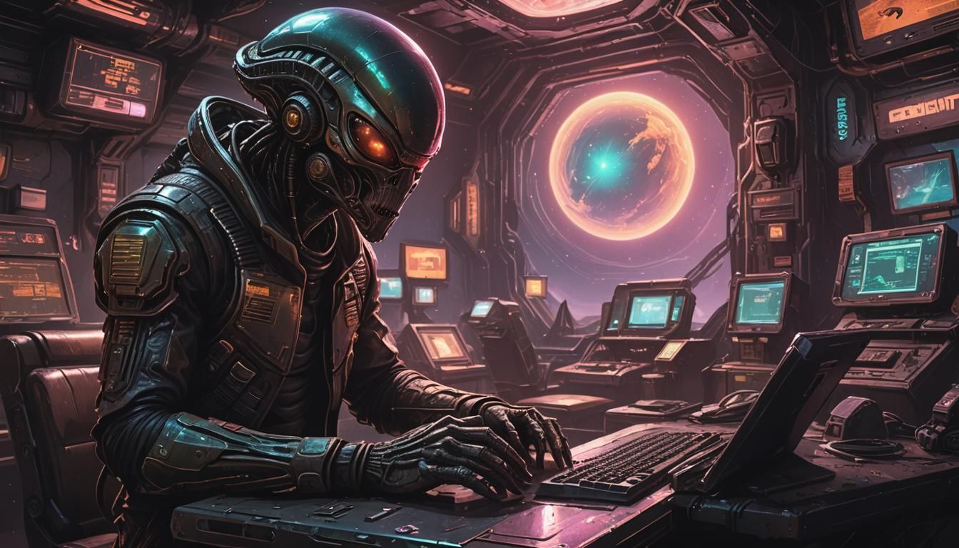 Alien Outlaw in Space Bar: Concept Art