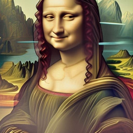 Mona Lisa Portrait in Hyperdetailed Style