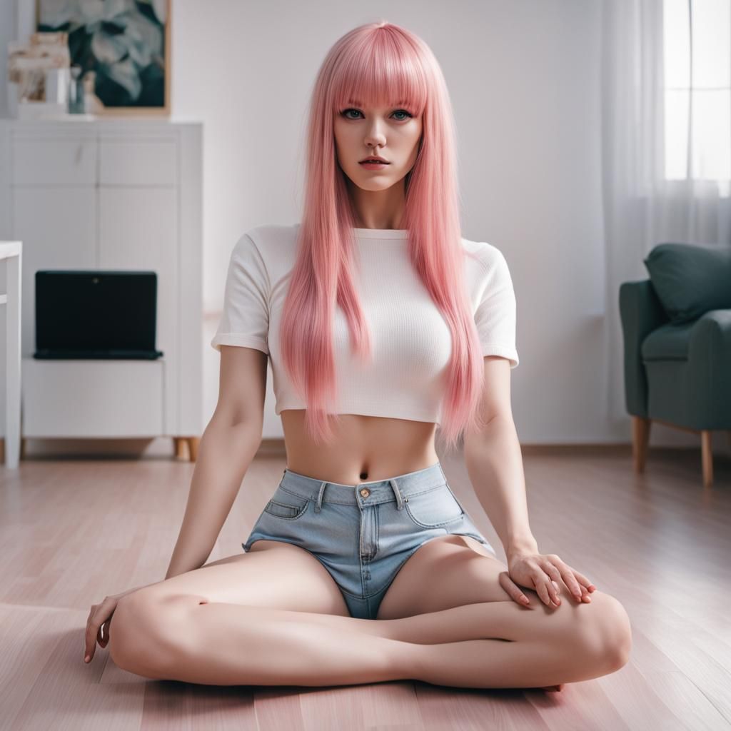 Russian Girl with Pastel Pink Hair in 4K