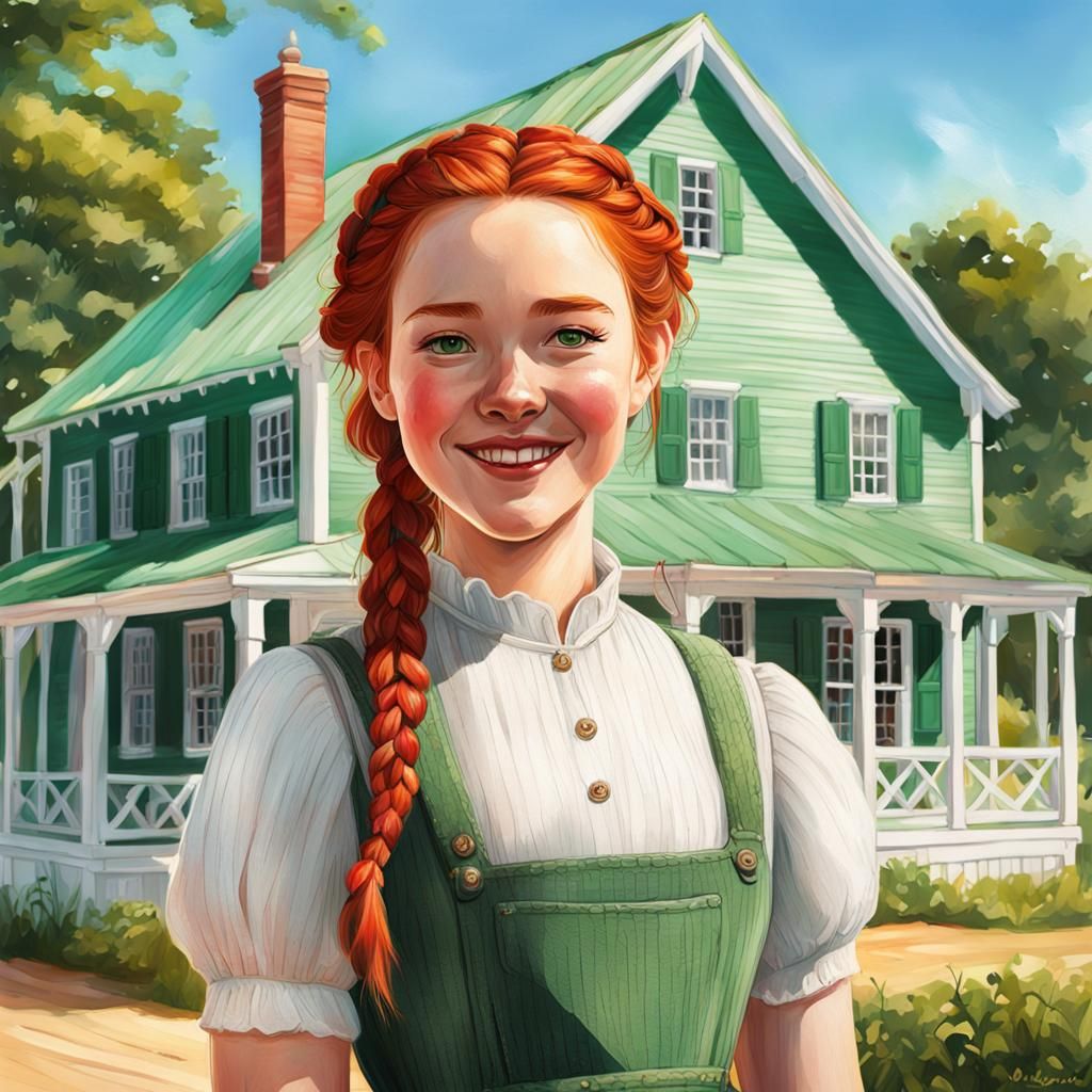 Anne of Green Gables Portrait, Hyperrealistic Style