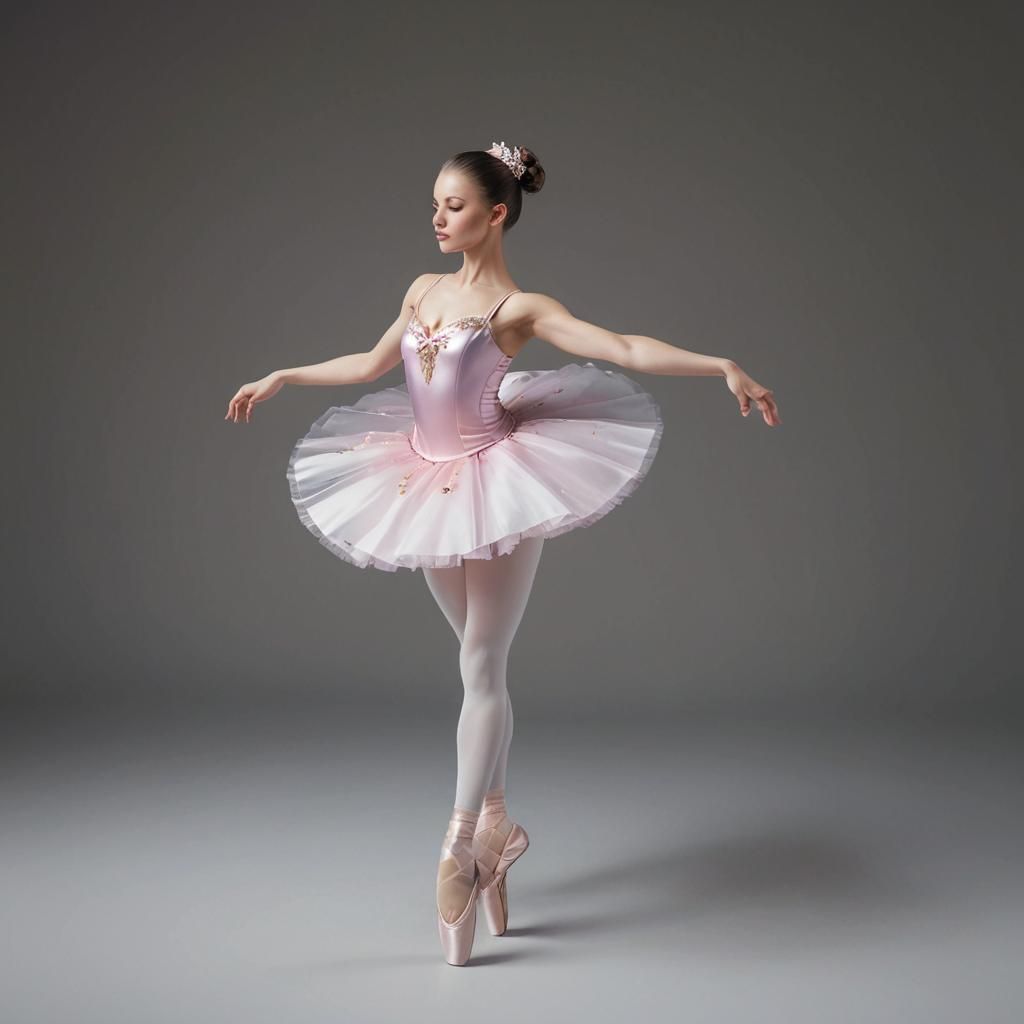 Elegant Ballerina Portrait in Hyperdetailed Style