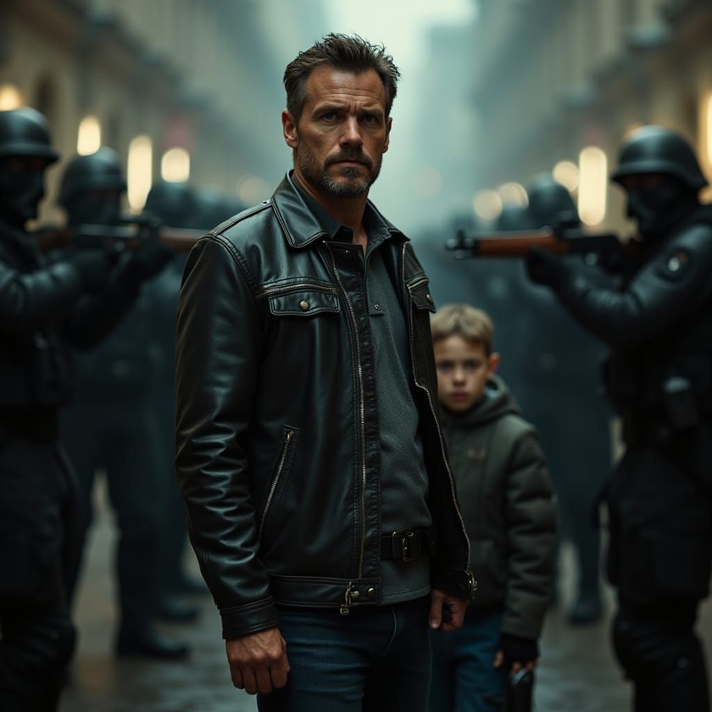 Dramatic Standoff with Cinematic Lighting