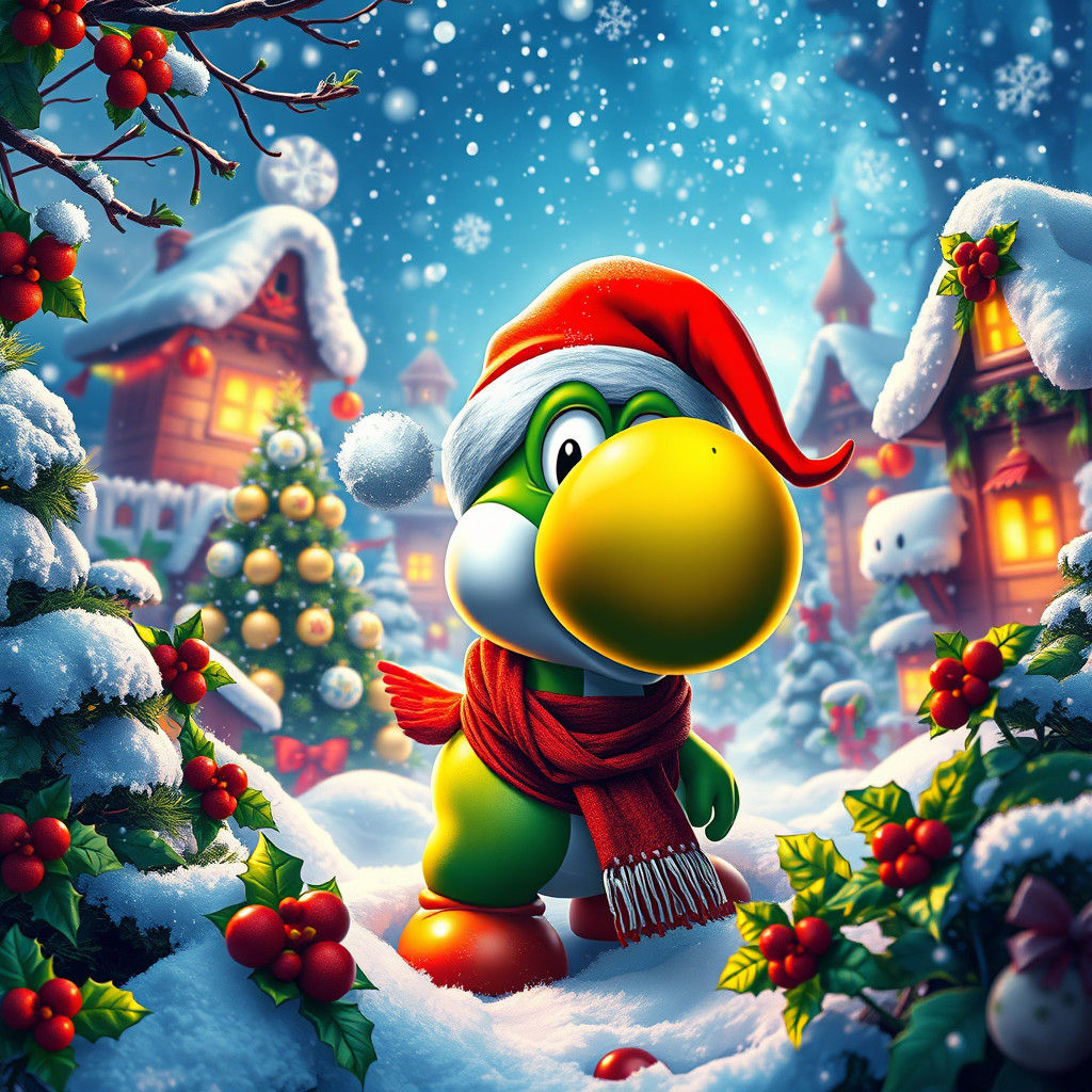 Yoshi's Christmas in Super Mario World: Graffiti Art
