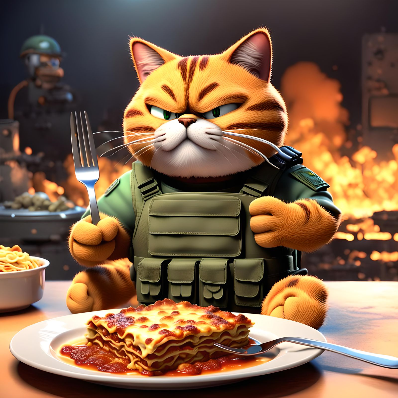 "Private Garfield: Reporting to Duty!"