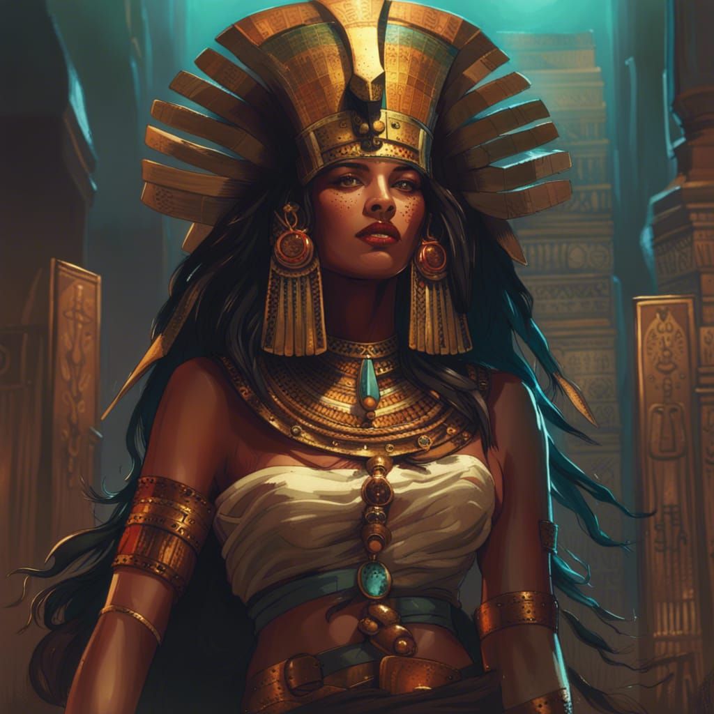 Egyptian Goddess in Dark Esoteric Concept Art