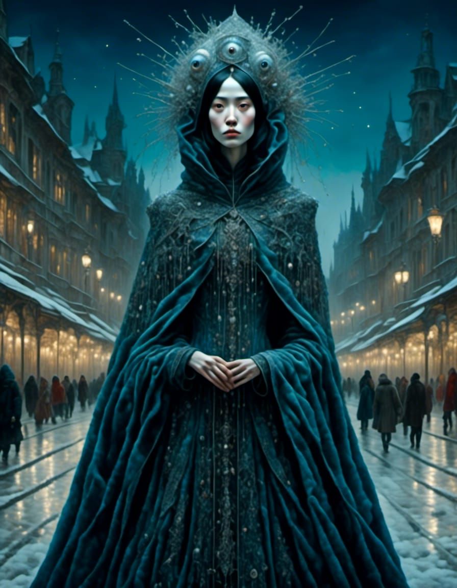 lady on a frosty night