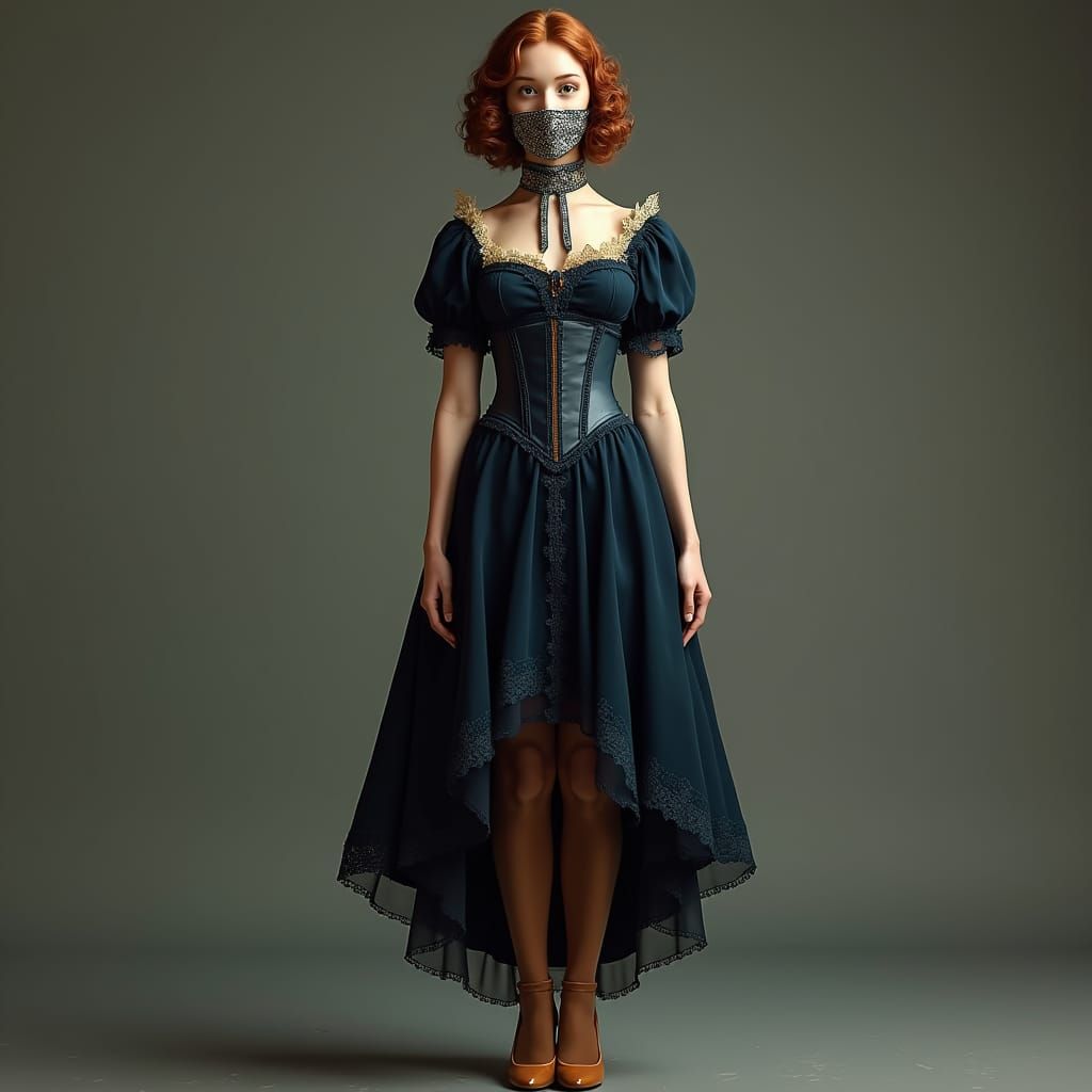 Girl with her mouth covered by cloth