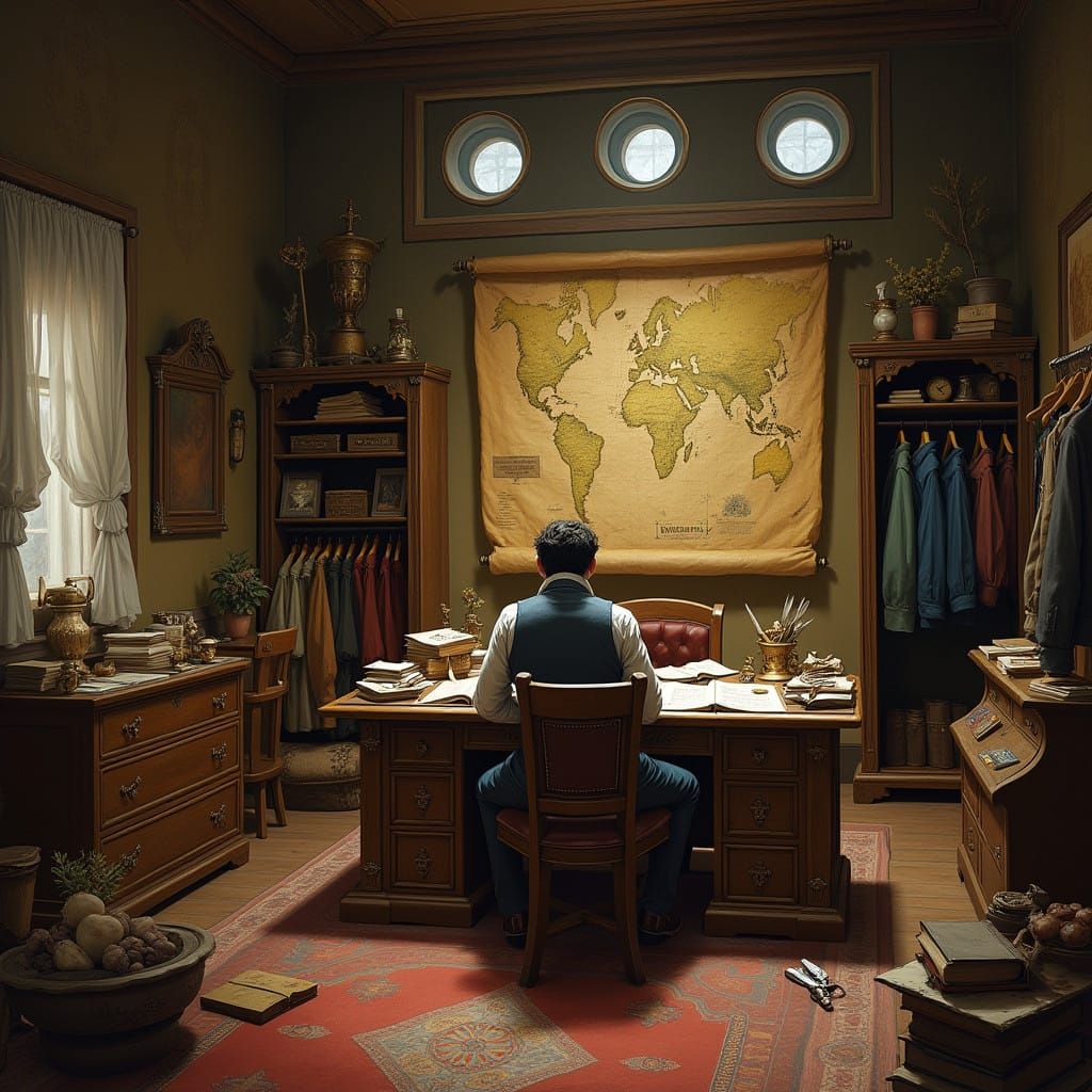 Cozy Bard's Sanctuary in Warm, Golden Light