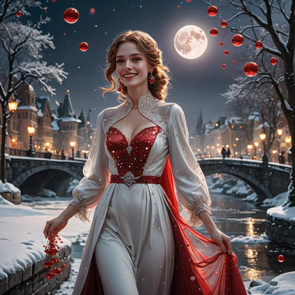 Smiling Woman in Sparkling Sydney Landscape