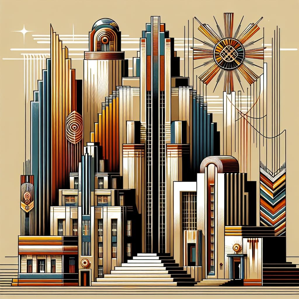 Art Deco Architecture with Geometric Shapes and Bold Designs