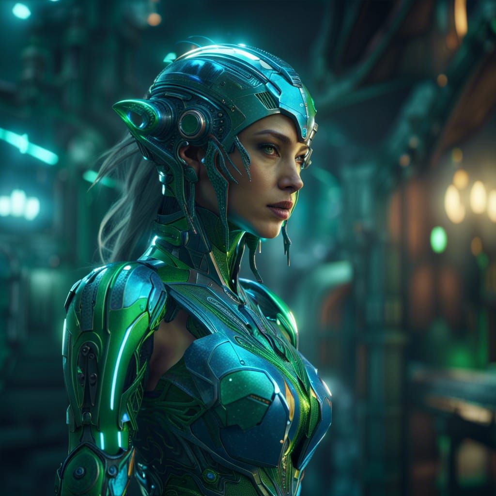 Chrome Humanoid Fantasy Concept Art