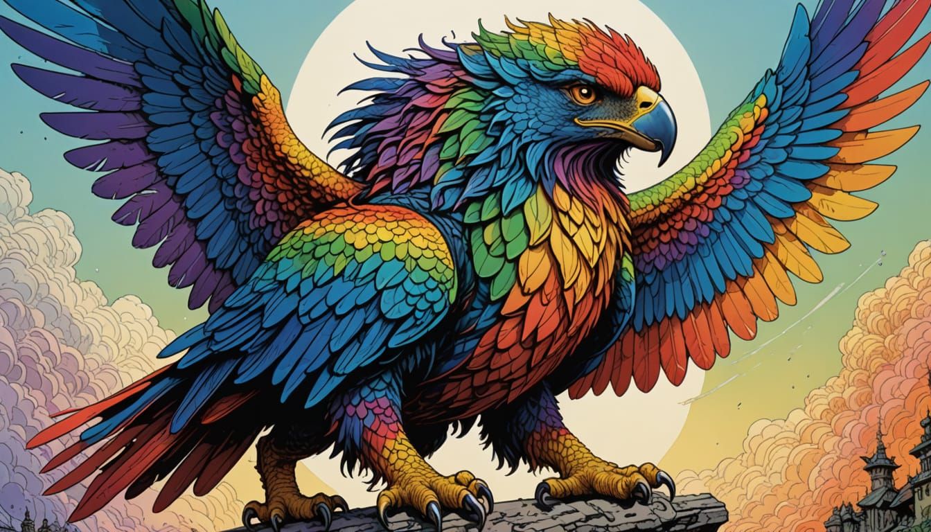 Gryphon Tamer in Vibrant, Ultra-Detailed Art