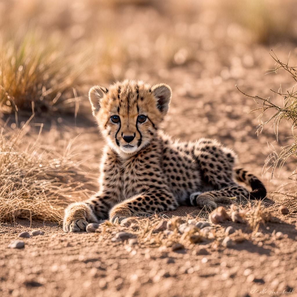 Baby cheetah in Namibia