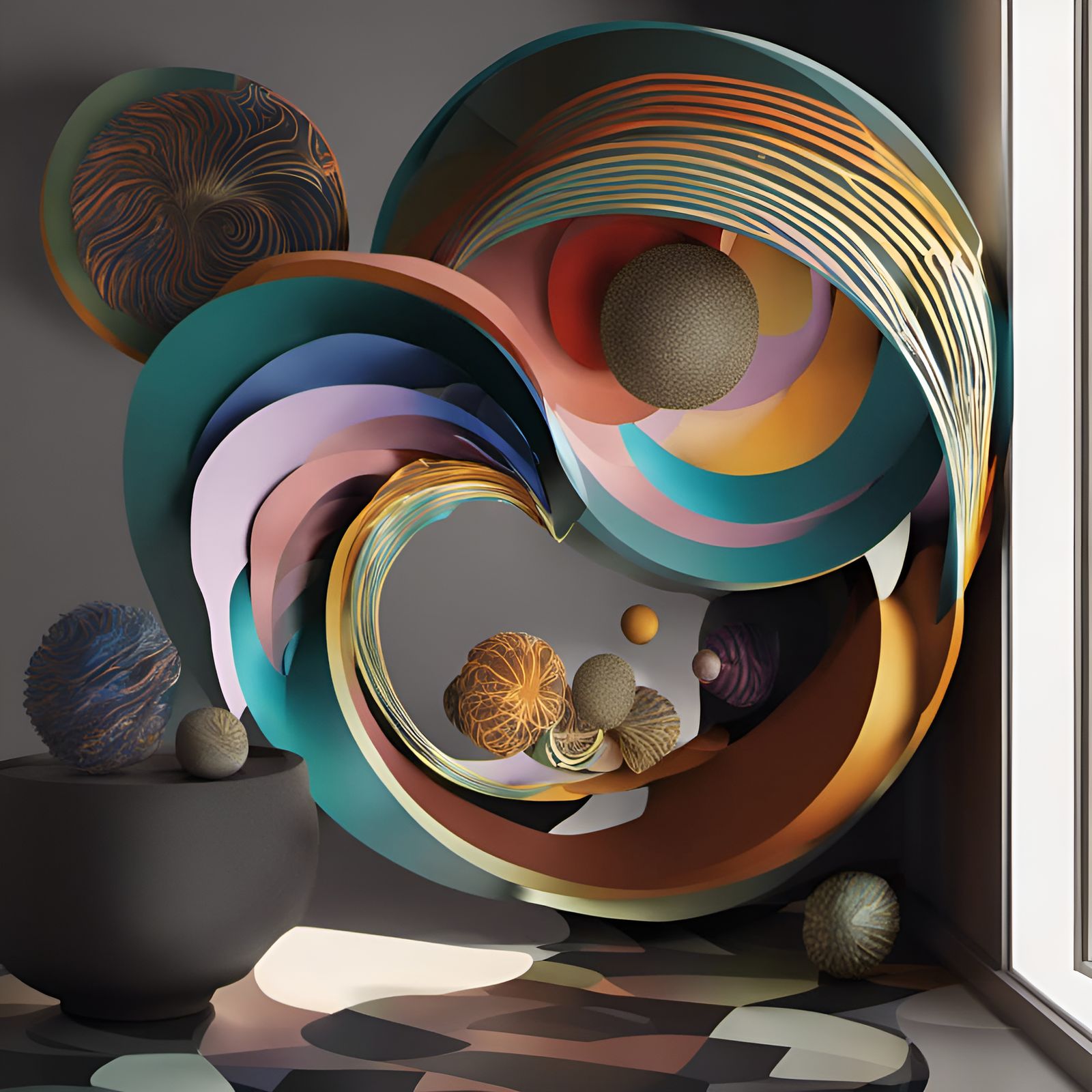 Spectacular 3D Kandinsky Sculptures in Hyperrealistic Style