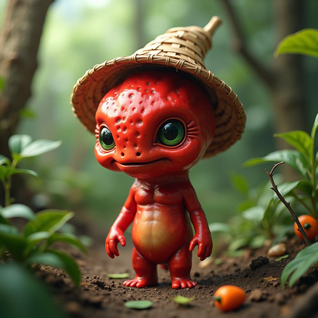 Chili Pepper Alien in Extraterrestrial Jungle