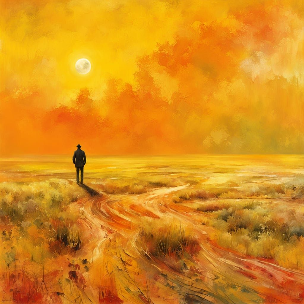 Summer Expressionist Painting with Impasto and Encaustic Tex...