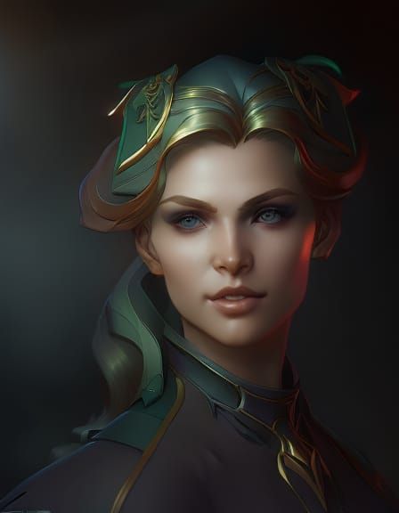 Robot Portrait in Hyperdetailed Splash Art Style