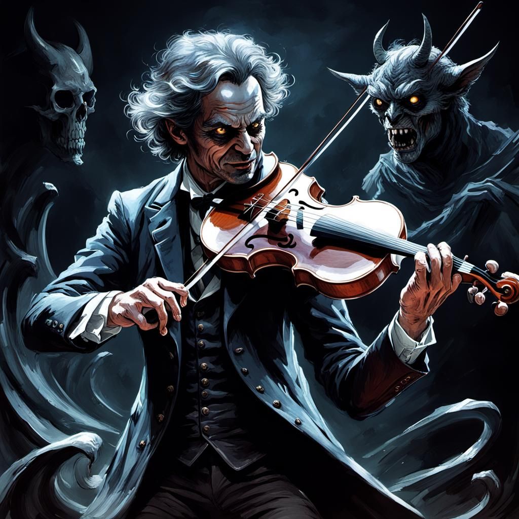 Violinist's Demonic Dance: A Dark Melodic Horror