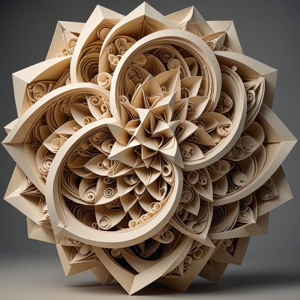 Pi in Intricate Origami Forms and Geometric Patterns