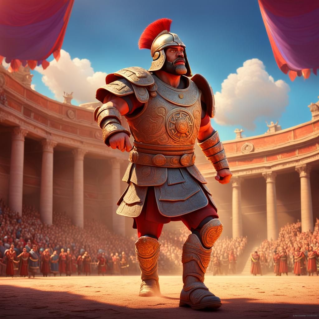 Roman Gladiator in Circus Maximus: 3D Digital Art