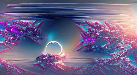 Synthwave Halo Ring in Shattered Glass 3D