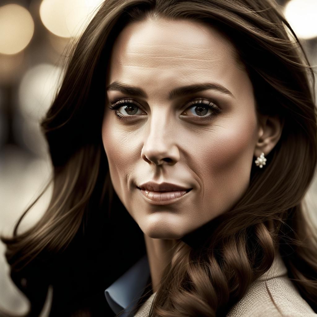 Young Woman in Hollywood, Sepia Portrait with Bokeh