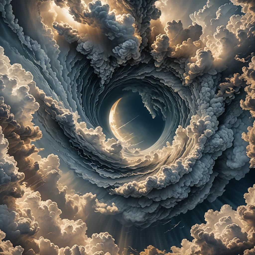 Dramatic Vortex Clouds in Hyperrealistic Style