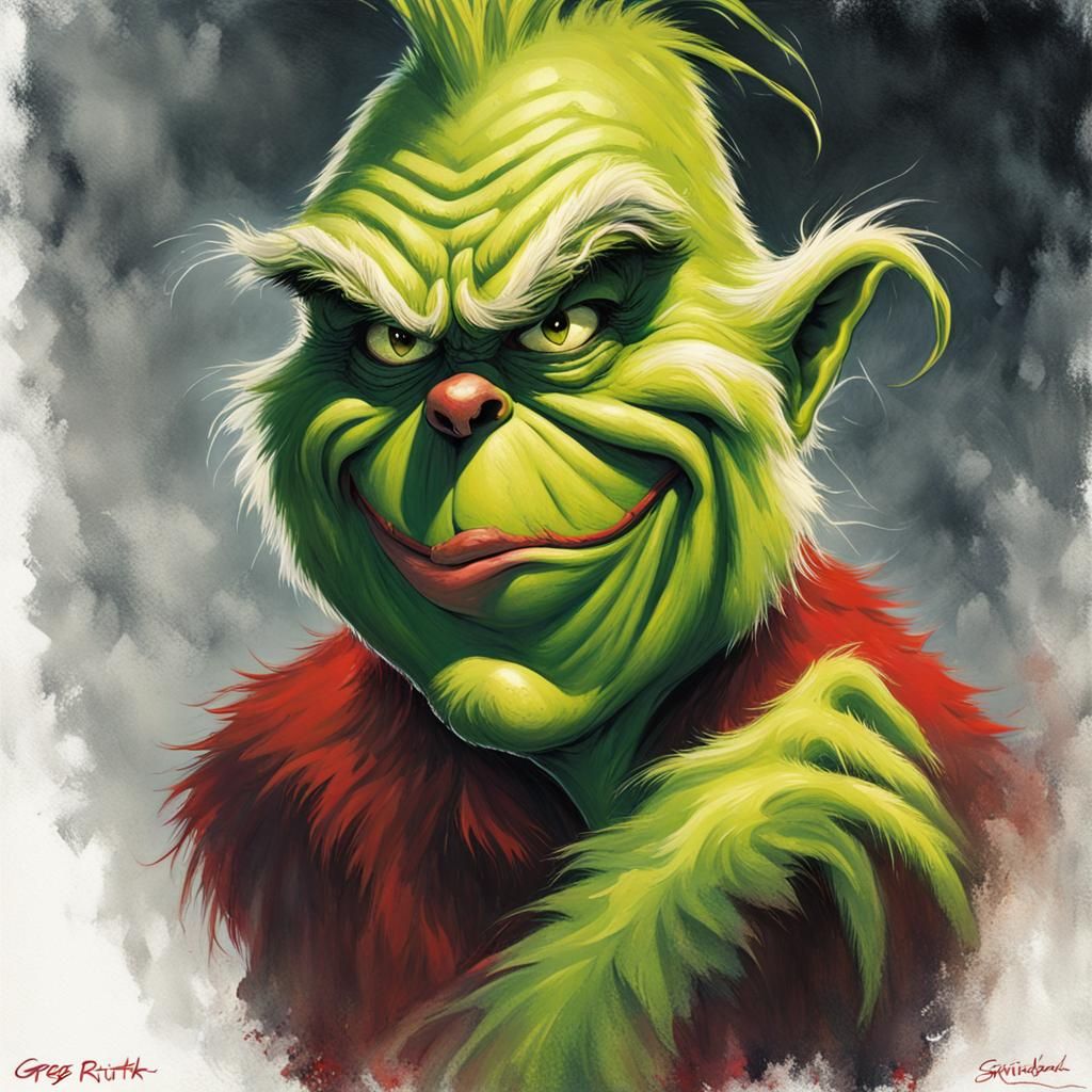Sinister Grinch Portrait in Fantasy Art Style