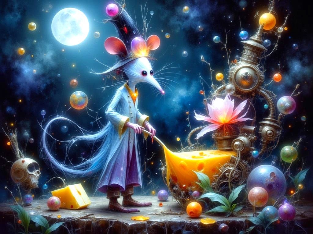 Mouse Pirate Cries on Cheese Moon Island