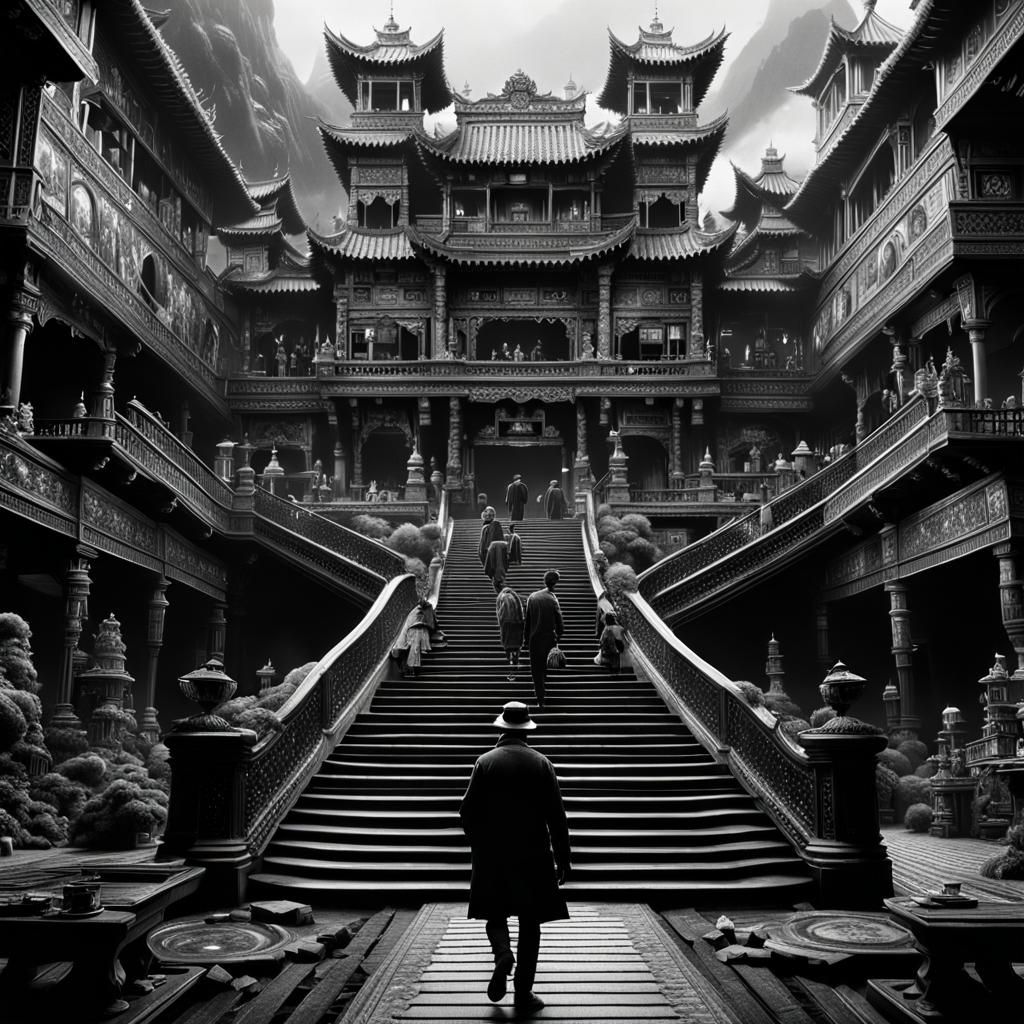 Dramatic Black and White People: Digital Matte Painting