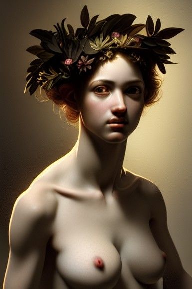 Classical Greek Nymph in Hyperrealistic Digital Art