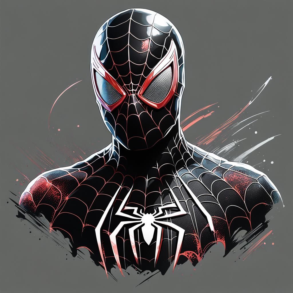 Hyperdetailed Portrait of Black Spiderman in 8k